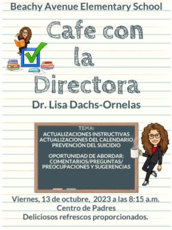 Café Con La Directora Flyer